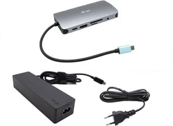 i-tec Metal USB-C Nano Dock HDMI/VGA with LAN + Charger 100W