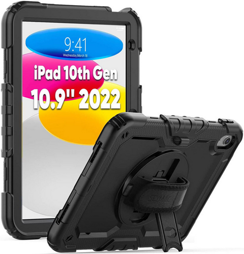Phonesmart Rugged Handstrap Case Black voor Apple iPad 10.9 2022