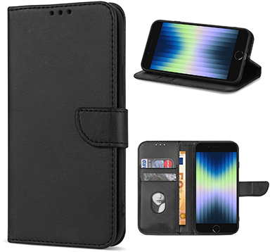 Phonesmart Book Case Black voor iPhone 7/8/SE 2020/2022